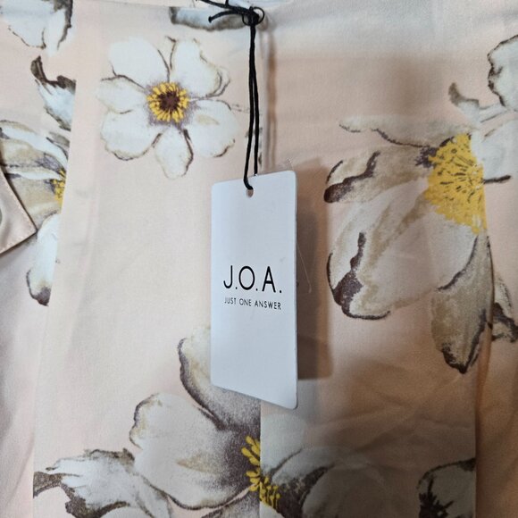 J.O.A. Women's Pink Floral Lace-Up Wide Leg Ankle Trousers Pants Size XS - Picture 2 of 5